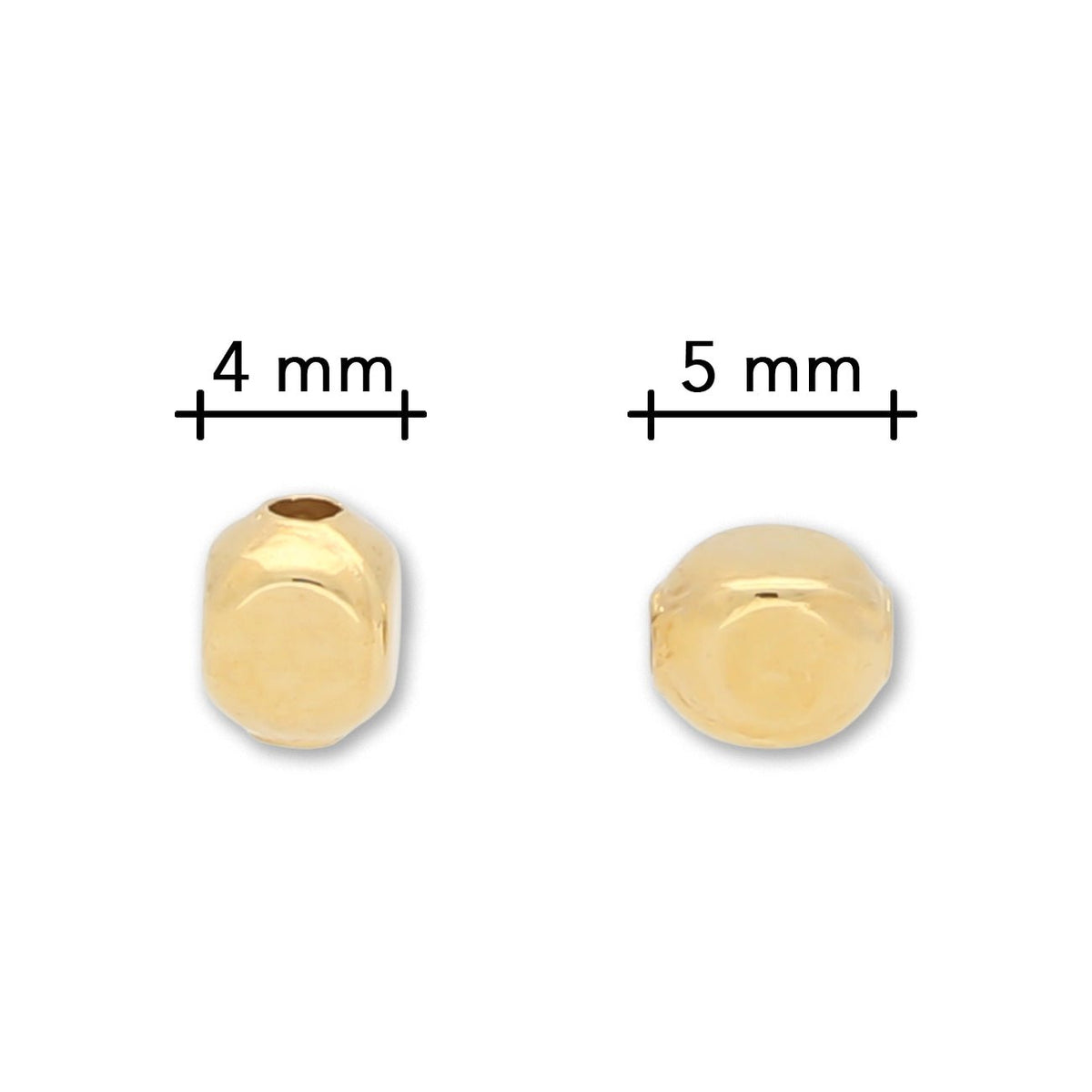Vergoldete Metallperlen – Soft Cube – 5x4 mm (20 Stück) - PerlineBeads SA