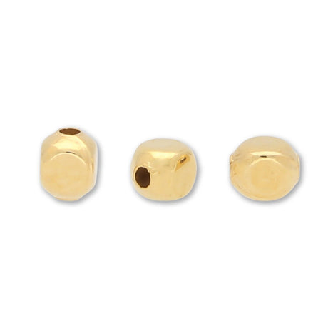 Vergoldete Metallperlen – Soft Cube – 5x4 mm (20 Stück) - PerlineBeads SA