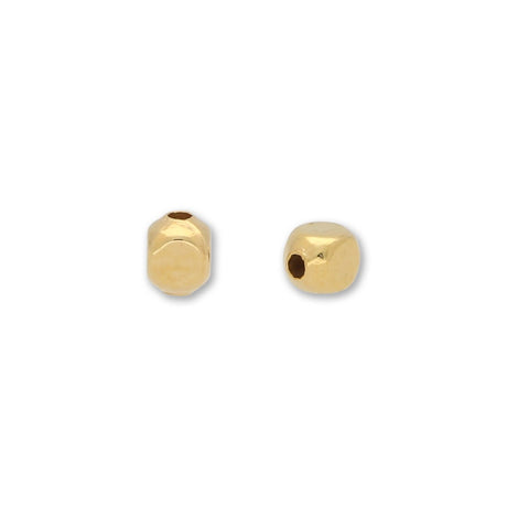 Vergoldete Metallperlen – Soft Cube – 5x4 mm (20 Stück) - PerlineBeads SA