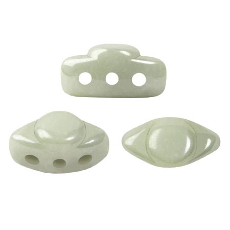 Volos® par Puca® - Opaque Light Green Ceramic Look - PerlineBeads SA