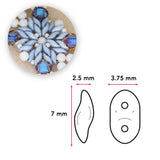 Wave Glasperlen - Chalk Blue Luster - PerlineBeads