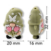 Wichtel Focal-Bead • 3D-Silikonperle mit Schmetterling & Tulpen - PerlineBeads SA
