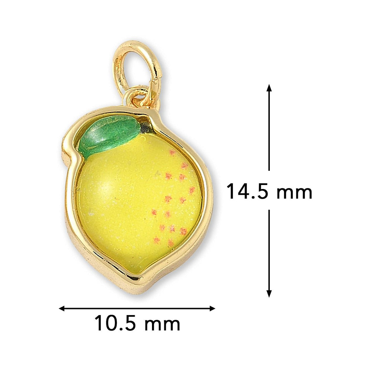 Zitrone-Anhänger • Vergoldet • Gelb • 14.5 x 10.5 mm - PerlineBeads SA