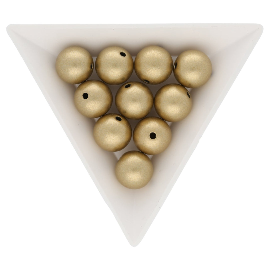 Acryl-Perle rund 12 mm – Mat Gold - PerlineBeads