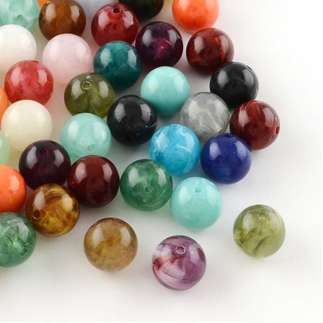 Acrylperle rund - 6 mm - Farbenmix - PerlineBeads