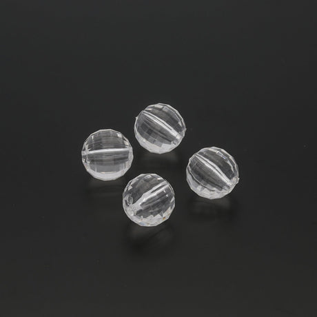 Acrylperle rund facettiert - 12 mm - Transparent - PerlineBeads