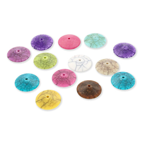 Acrylperle Scheibe - 21 mm - Farbenmix - PerlineBeads