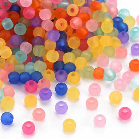 Acrylperlen mattiert - 4 mm - Farbenmix - PerlineBeads
