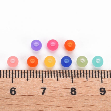 Acrylperlen mattiert - 4 mm - Farbenmix - PerlineBeads