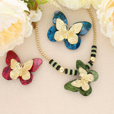 Acrylschmetterling klein - Farbe rot und Gold - PerlineBeads