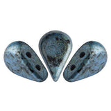 Amos® par Puca® - Metallic Mat Blue Spotted - PerlineBeads
