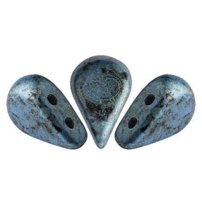 Amos® par Puca® - Metallic Mat Blue Spotted - PerlineBeads