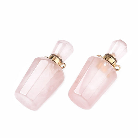 Anhänger aus Rosenquartz - Parfümflasche - PerlineBeads
