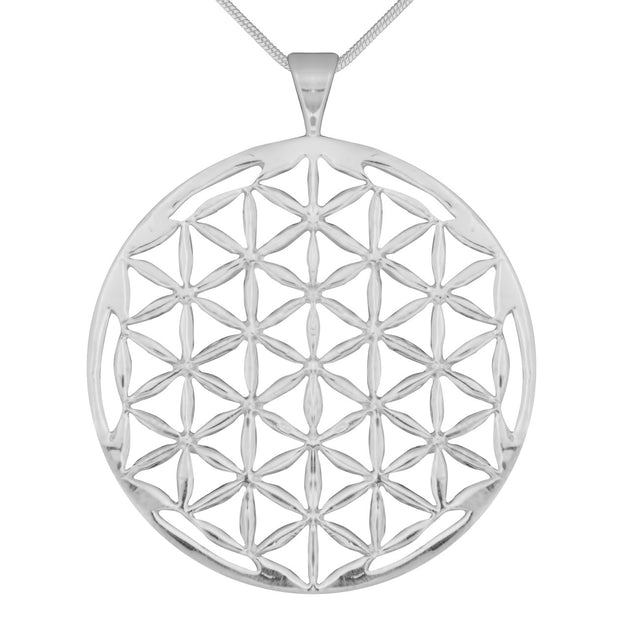 Anhänger Blume des Lebens, Silber - PerlineBeads