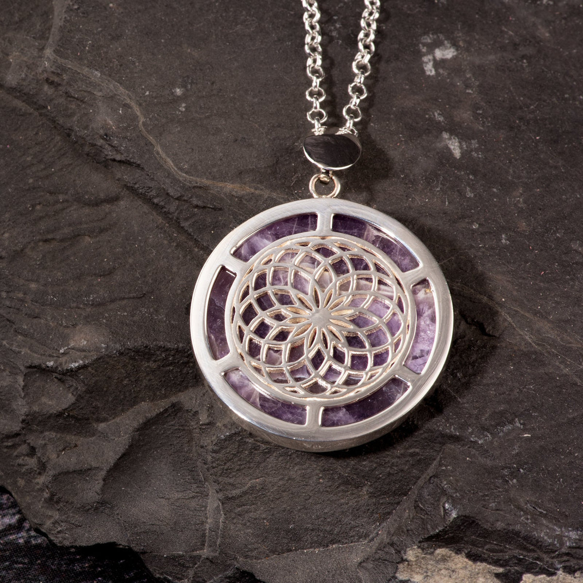 Anhänger Liberty, Silber und Amethyst - PerlineBeads