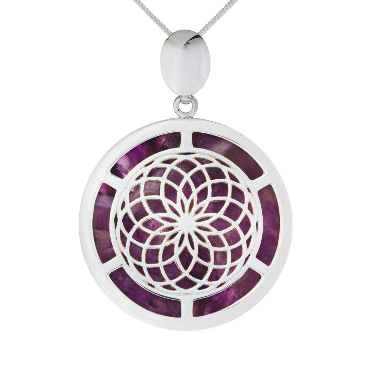 Anhänger Liberty, Silber und Amethyst - PerlineBeads