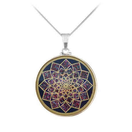 Anhänger Lotus Blume, Silber mit Lapislazuli - PerlineBeads