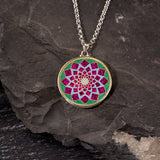 Anhänger Lotus Blume, Silber mit Malachit - PerlineBeads