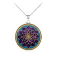 Anhänger Lotus Blume, Silber mit Türkis - PerlineBeads