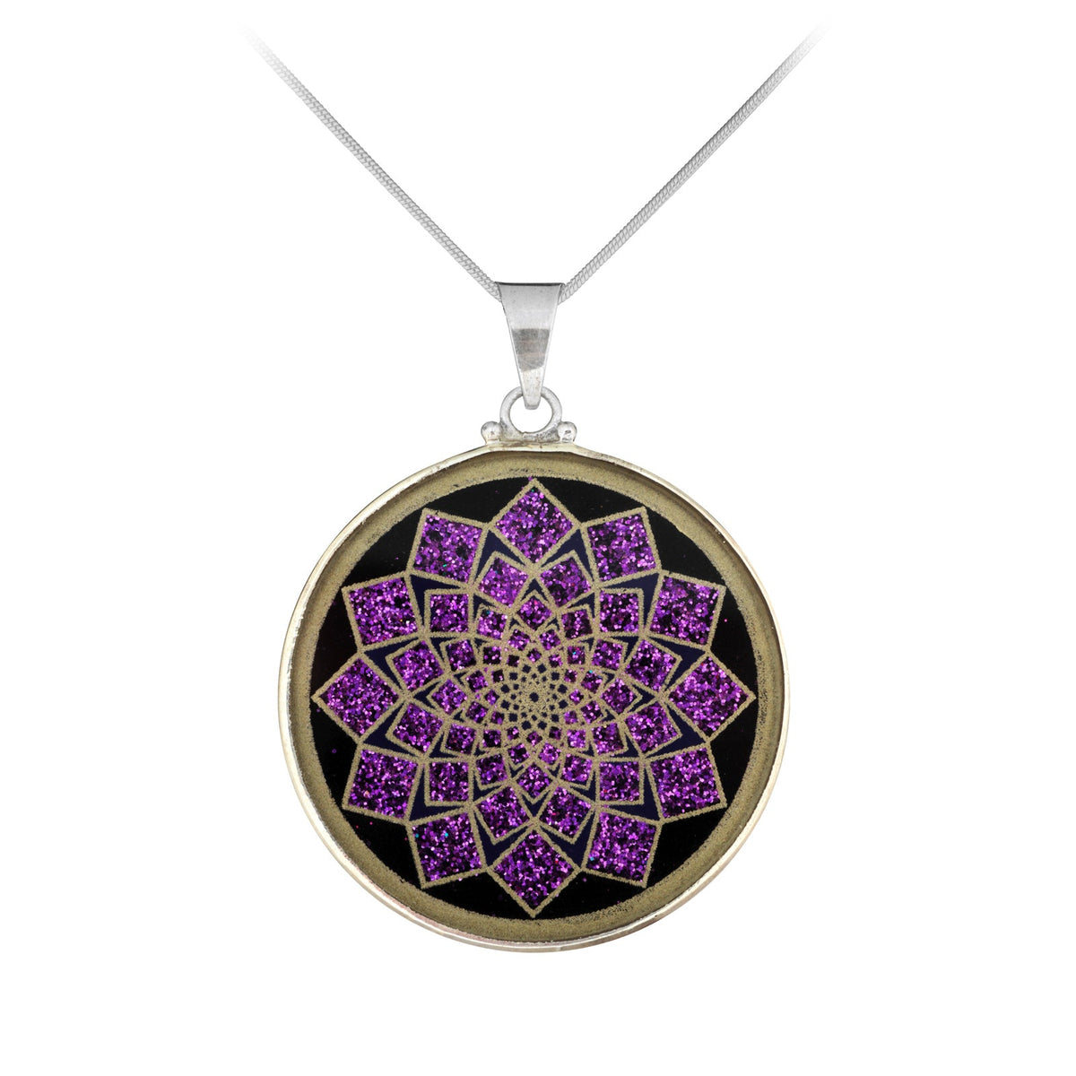 Anhänger Lotus Blume, Silber mit Turmalin - PerlineBeads