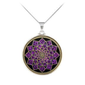 Anhänger Lotus Blume, Silber mit Turmalin - PerlineBeads
