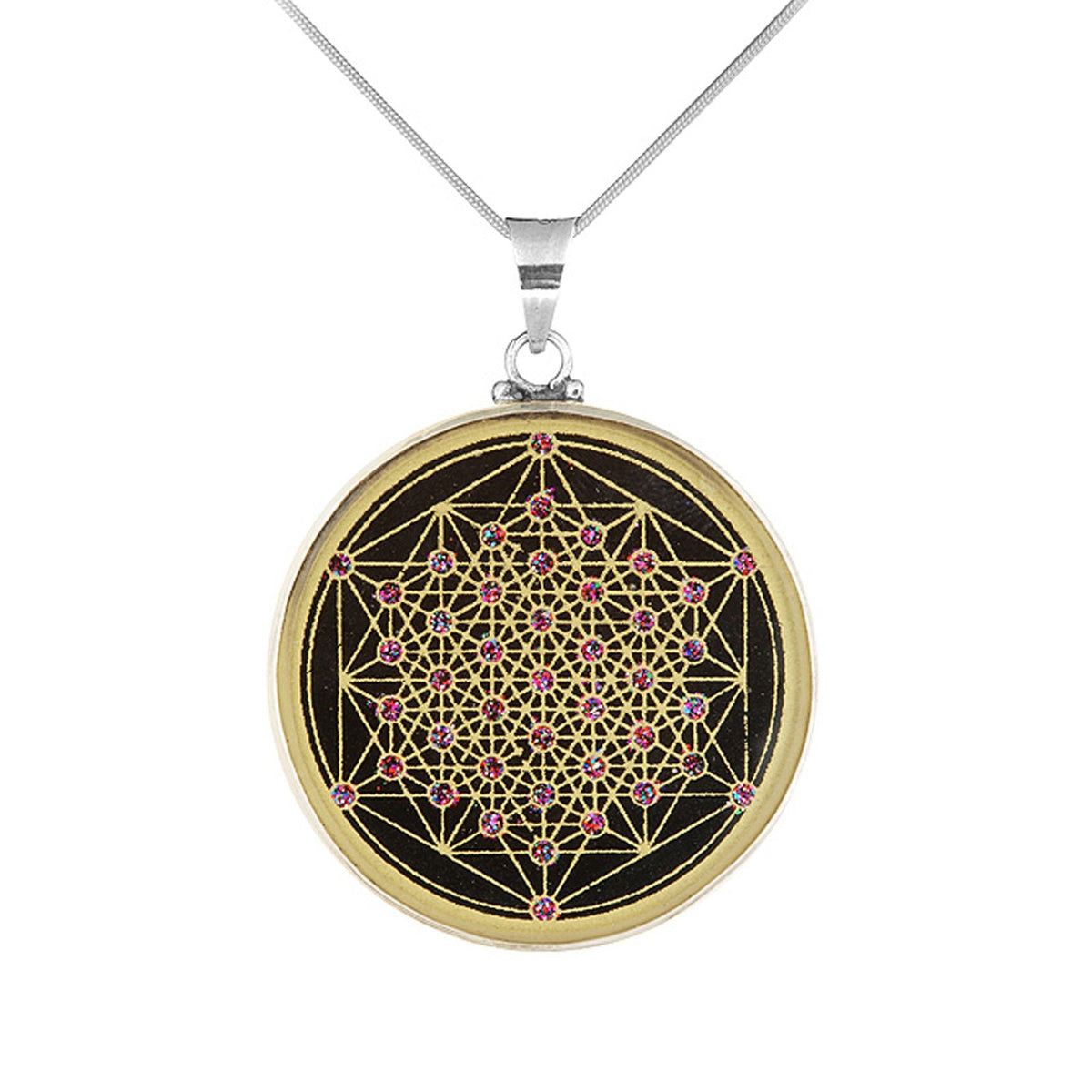 Anhänger Mandala STARLIGHT– Silber-Turmalin - PerlineBeads