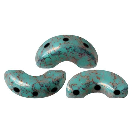 Arcos® par Puca® - Opaque Green Turquoise Bronze - PerlineBeads