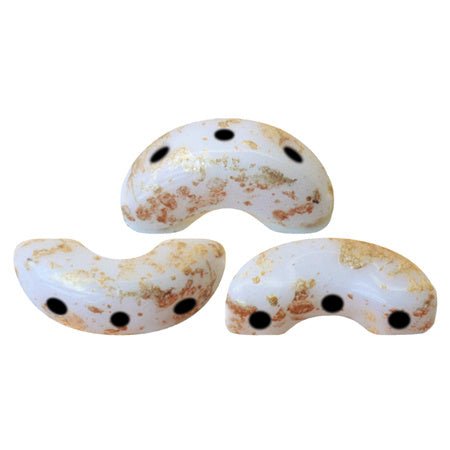 Arcos® par Puca® - Opaque White Splash - PerlineBeads