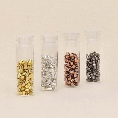 Basic Elements™ Quetschperlen (Rohr) 2 mm - Sortiert - PerlineBeads