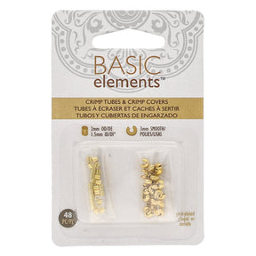 Basic Elements™ - Rohr Quetschperlen und Kaschierperlen - gold - PerlineBeads