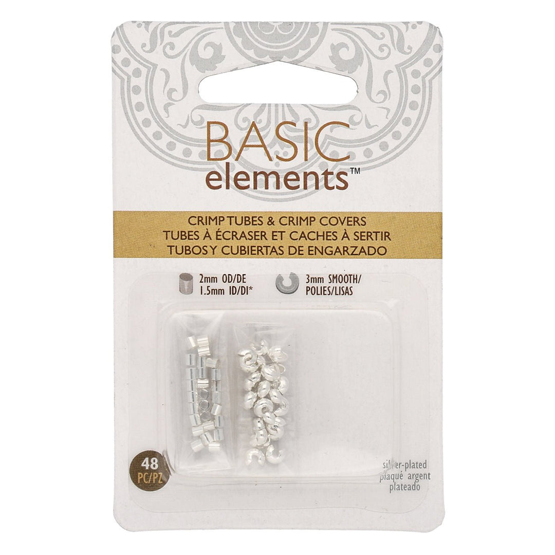 Basic Elements™ - Rohr Quetschperlen und Kaschierperlen - silber - PerlineBeads