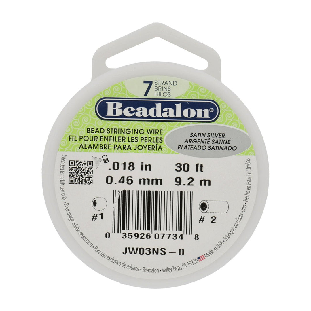 Beadalon Schmuckdraht 7 Fäden (0.46 mm) - Satin Silver - PerlineBeads