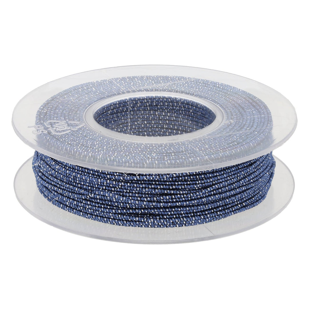 Blissino elastico Stretchgarn - Blau / Silber (2550/A) - PerlineBeads