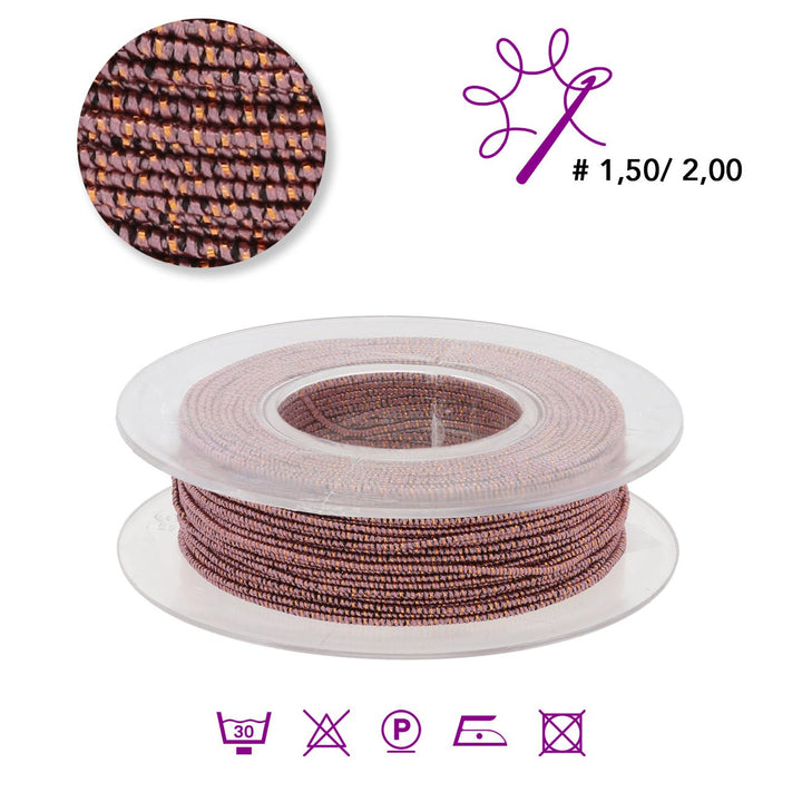 Blissino elastico Stretchgarn - Violett antik / Kupfer (452/R) - PerlineBeads