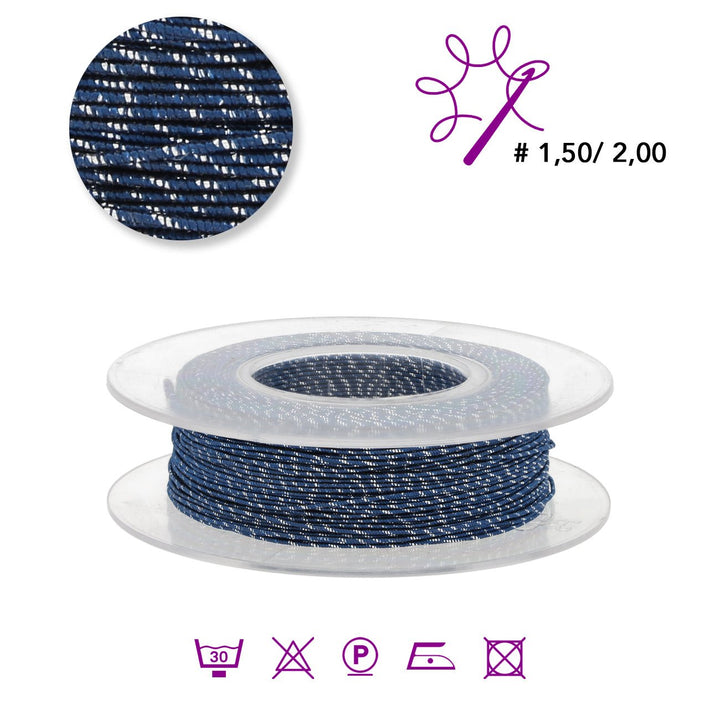 Blissino Schmuckgarn - Blau / Silber (496/A) - PerlineBeads