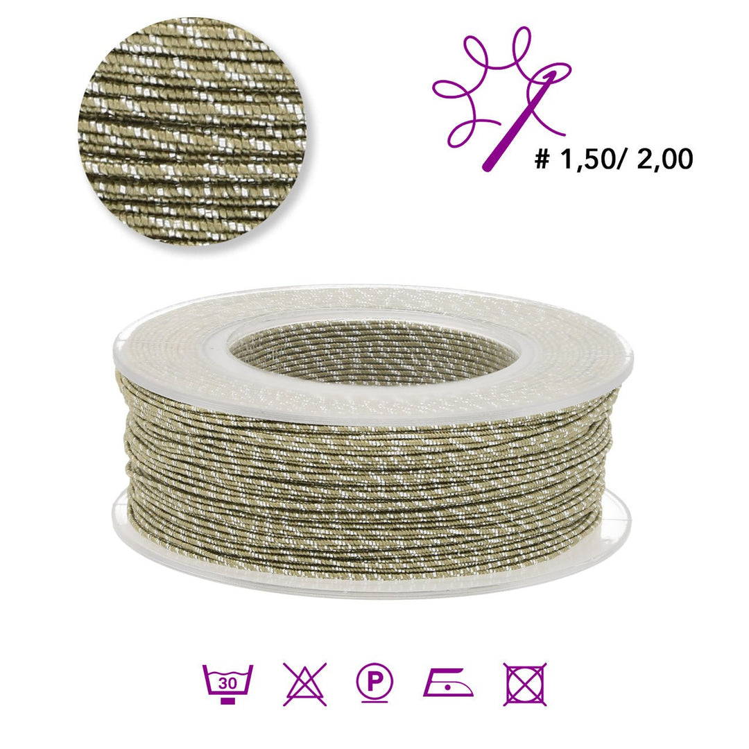 Blissino Schmuckgarn - Oliv / Silber (2762/A) - PerlineBeads