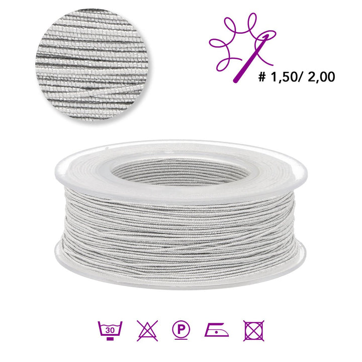 Blissino Schmuckgarn - Weiss / Silber (602/A) - PerlineBeads