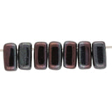 Bricks CzechMates 6x3 mm - Luster Metallic Amethyst Jet - PerlineBeads