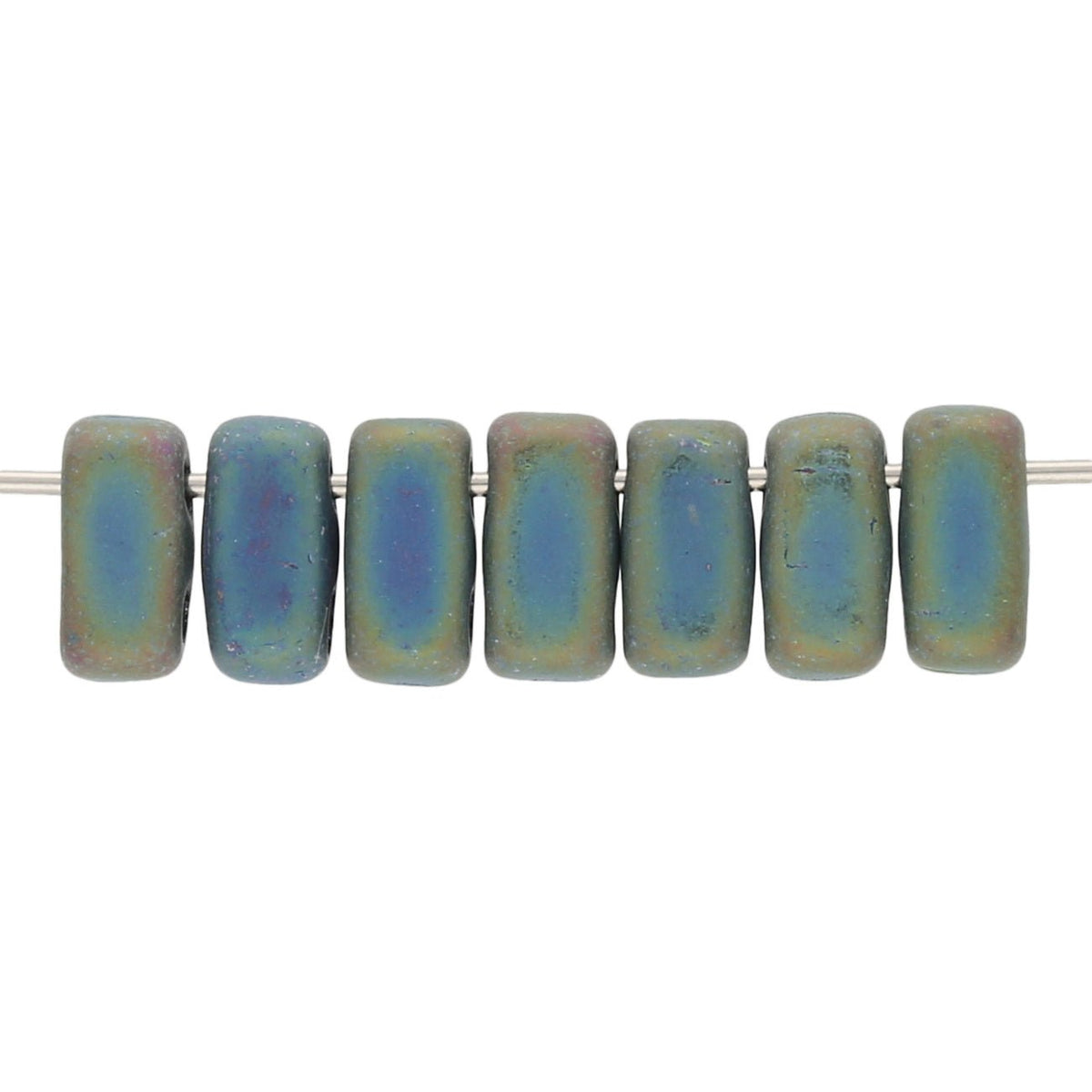 Bricks CzechMates 6x3 mm - Matte Iris Green - PerlineBeads