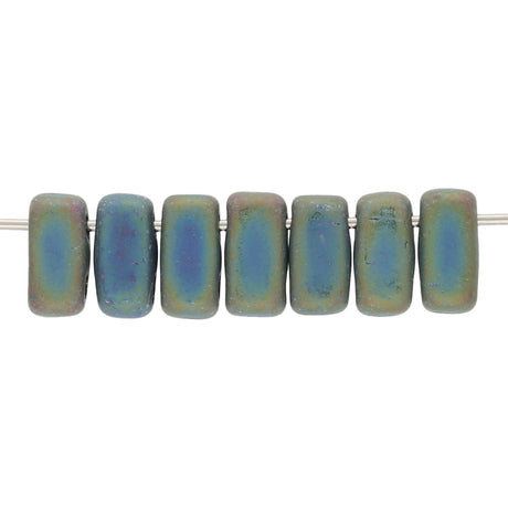 Bricks CzechMates 6x3 mm - Matte Iris Green - PerlineBeads