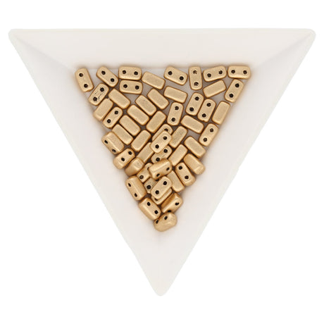 Bricks CzechMates 6x3 mm - Matte Metallic Flax - PerlineBeads