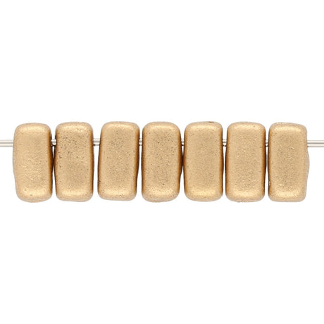 Bricks CzechMates 6x3 mm - Matte Metallic Flax - PerlineBeads