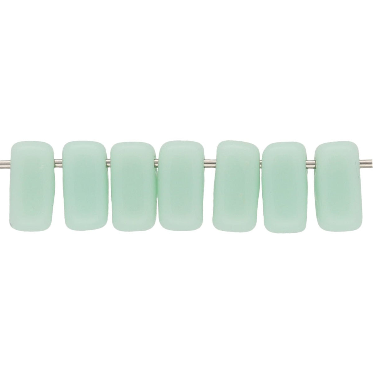 Bricks CzechMates 6x3 mm - Opaque Pale Jade - PerlineBeads