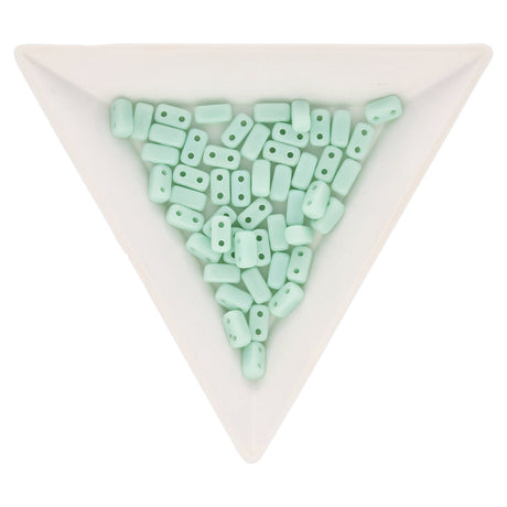 Bricks CzechMates 6x3 mm - Opaque Pale Jade - PerlineBeads