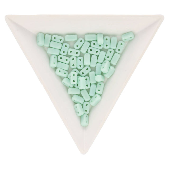 Bricks CzechMates 6x3 mm - Opaque Pale Jade - PerlineBeads
