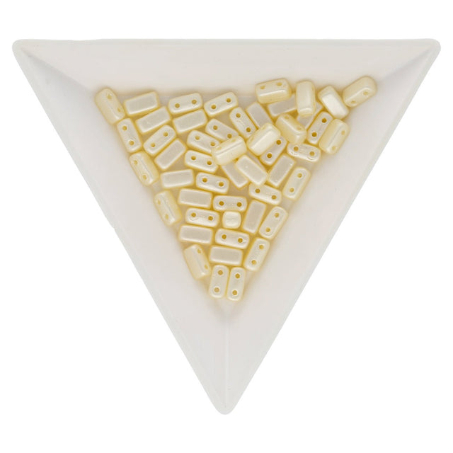 Bricks CzechMates 6x3 mm - Pearl Coat Cream - PerlineBeads