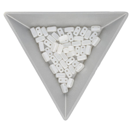 Bricks CzechMates 6x3 mm - Pearl Coat Snow - PerlineBeads