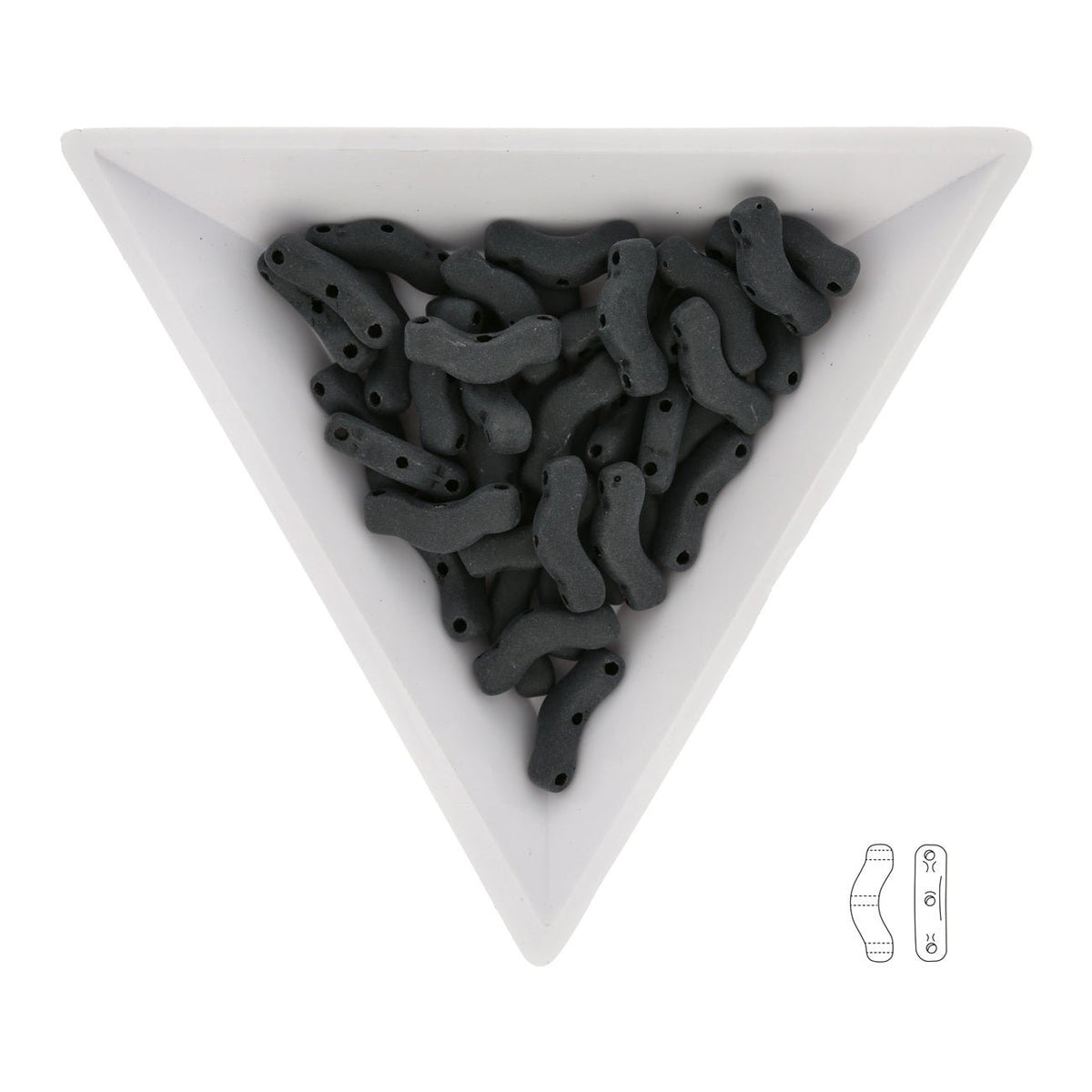 Bridge 3x12 mm – Jet Matte - PerlineBeads