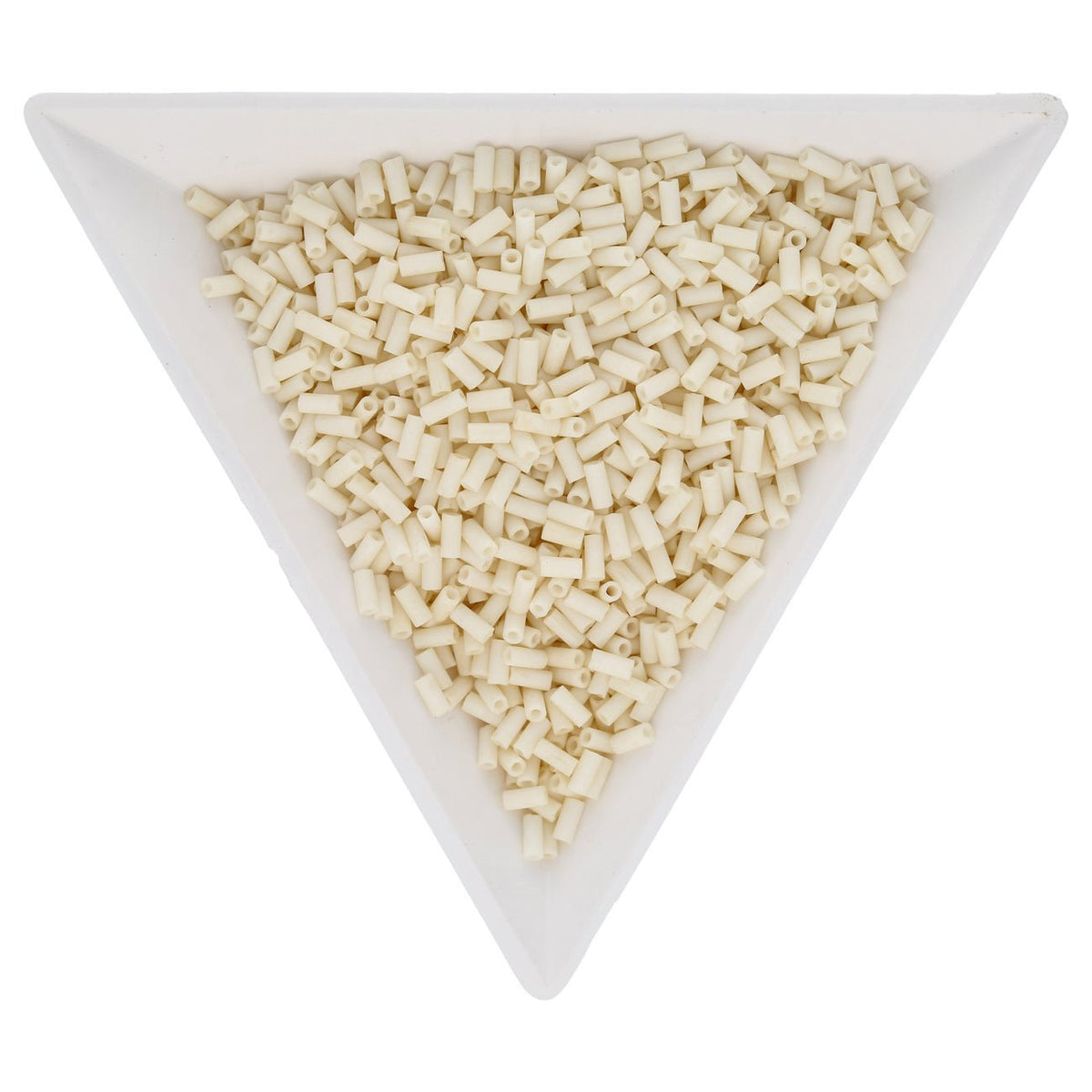 Bugle 3 mm – Matte Cream - PerlineBeads