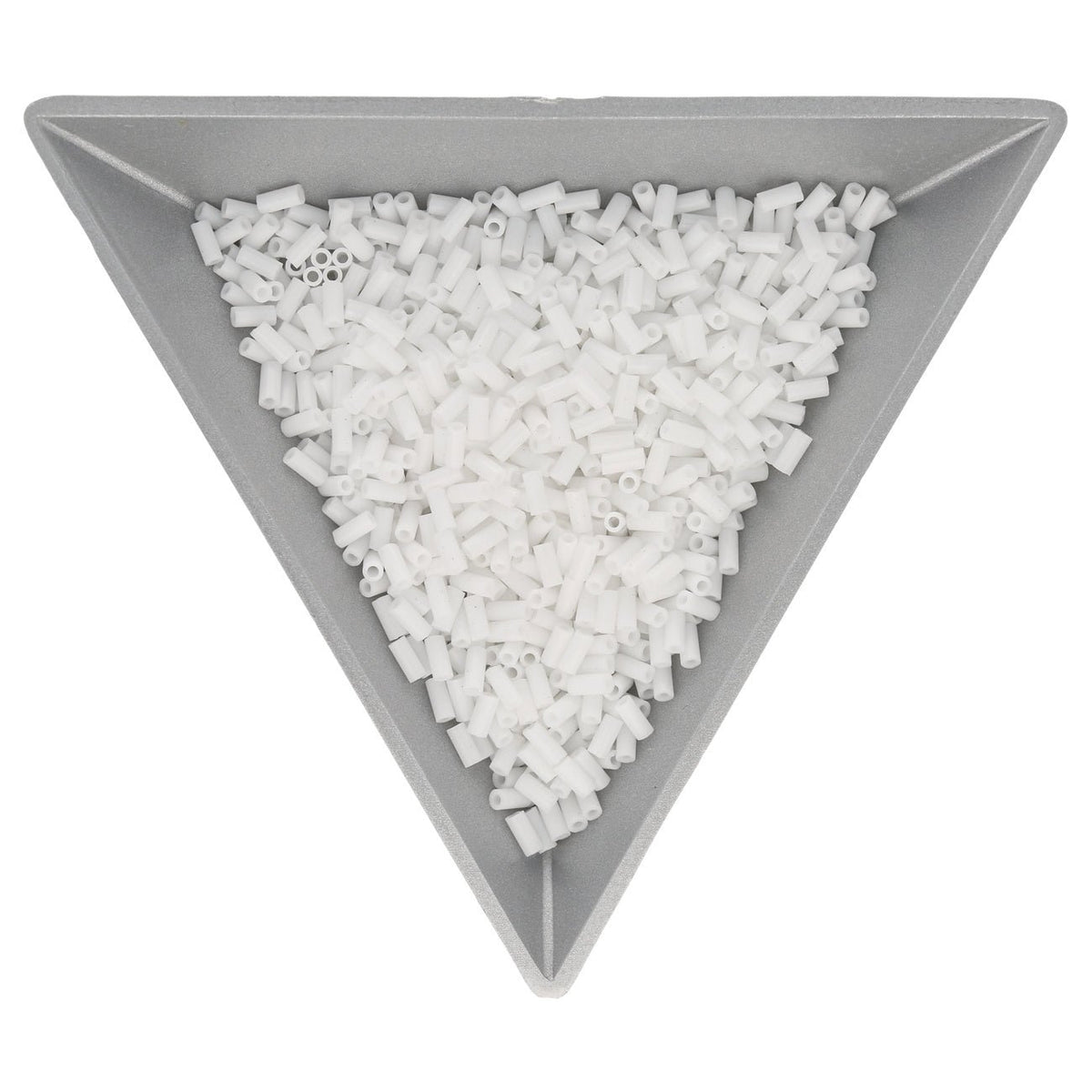 Bugle 3 mm – Opaque White - PerlineBeads